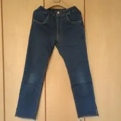 BREEZE デニムブルー ストレートストレッチパンツ ゴムウエスト 140cm