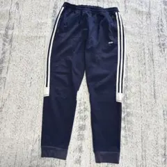 アディダス　adidas　訳アリ！　ジョガーパンツ　L　サイドライン　ネイビー