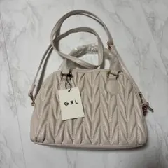 GRL ベージュ キルティングショルダーバッグ