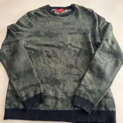 GUESS ゲス 迷彩柄 クルーネックセーター ニット