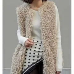 Re:EDIT プードルファーフェイクベスト　ベージュ