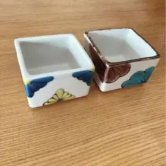 セリア 食器 豆皿 角鉢 豆鉢 花柄 ゴールドカラー 金色 和柄 お正月