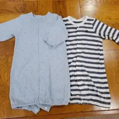 水色とストライプのツーウェイ・ドレスオール