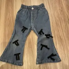 リボン付き デニムパンツ ロングパンツ