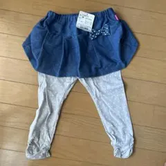 HotBiscuits ミキハウス　90 リボンスカッツ　スパッツ付きスカート