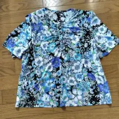 花柄 半袖シャツ 青系・黒系 大きなサイズ