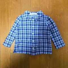 【日本製】familiar　男の子　カジュアルチェックシャツ　80cm