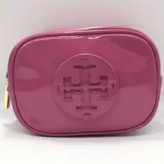 赤*望様 トリーバーチ 未使用級 コスメ ポーチ バッグ ロゴ大 ピンク 小物入