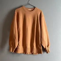 GU ビッグシルエットスウェット 裏起毛 メンズ オレンジ M