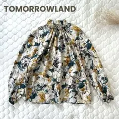 【美品】トゥモローランド✴︎シルクペルシアフラワープリント ネックギャザーブラウス