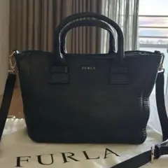 FURLA 2wayカプリッチョ　ブラックレザー ショルダーバッグ 保存袋付き
