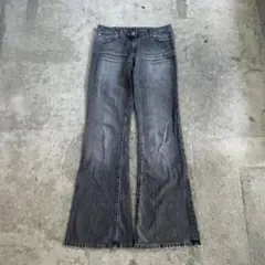 00s black flare denim ベルボトム グランジ y2k平成