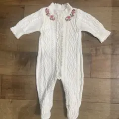 baby GAP ニットロンパース 白 60 0-6months