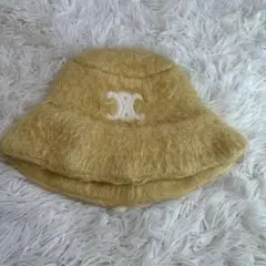 美品！CELINE セリーヌ　ブラッシュド　トリオンフ　バケットハット　イエロー