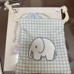 ミッフィー　タイトーくじ　ブルーナアニマル　F賞　巾着ポーチ　ゾウ