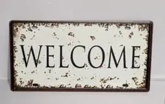K314 ブリキ看板 WELCOME 開店 アメリカ雑貨 お店 バー インテリア