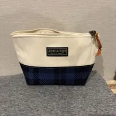 L.L.Bean Boat & Tote ポーチ アイボリー/ネイビー