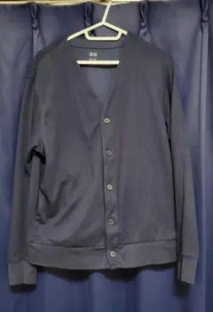 ユニクロ エアリズムコットンカーディガン ネイビー L