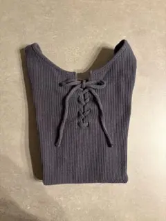 green label relaxing レースアップカットソー ネイビー