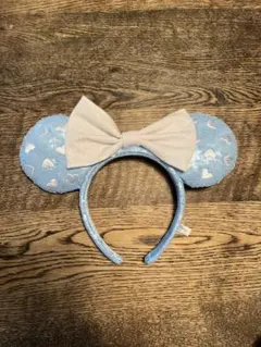 ミニー　カチューシャ　水色　ドット