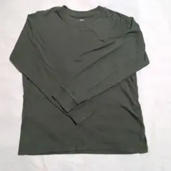 ユニクロ　メンズ　クルーネックTシャツ　長袖　グリーン　L