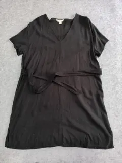 H&M ブラック Vネック 半袖 チュニックMサイズ大きめ