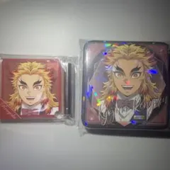 鬼滅の刃 モクテルバー 煉獄　グリッター缶バッジ ミニアクリルパネル　2点セット