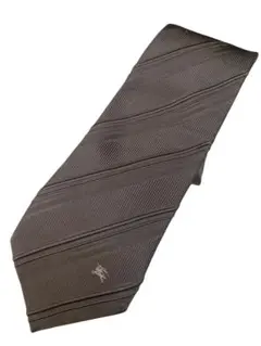 BURBERRY BLACK LABEL グレー ストライプ ネクタイ