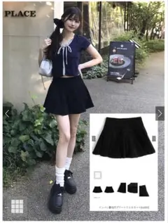 GRL cu551 インパン裏地付プリーツミニスカート