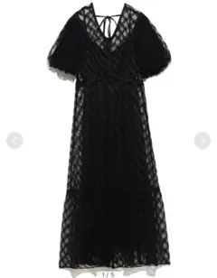 lily brown アップサイクルパイピングパフスリーブOP