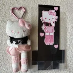 新品　ハローキティ　ぬいぐるみキーホルダー　ピンク　リボン　バレエ　チャーム　①