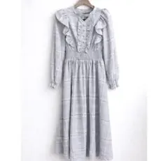 evelyn オリジナルチェックフリルワンピース