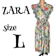 ZARA ザラ ワンピース ロング フラワー L