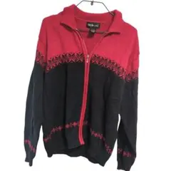 Style&co. スタイルアンドコー ニット セーター 総柄 レッド L