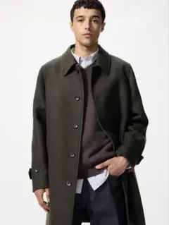 UNIQLOカーキシングルブレストコート