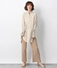 apart by lowrys◆グリンフィルロングシャツ薄ベージュ◆アパートバイのサムネイル