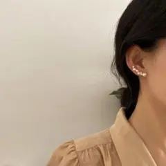 パール イヤーカフ 2個セット ゴールド ノンホール イヤリング 穴なし 両耳