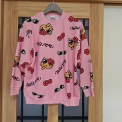 大きいサイズ日焼けハローキティ ピンク 薄手トレーナー