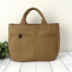 8号帆布 ラウンドトートバッグ (キャメルベージュ/ A4対応)のサムネイル