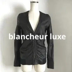blancheurluxe本革ピッグレザージャケットギャザーy2kグランジパンク