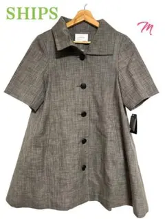 SHIPSシップス【未使用】半袖ジャケット　半袖コート　トップス　グレー　M