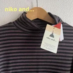 新品タグ付き niko and... ボーダーハイネックカットソー