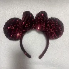 ディズニー スパンコール カチューシャ 赤