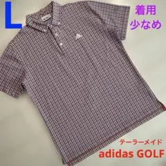 アディダスゴルフ　テーラーメイド　メンズ　チェック　半袖　ポロシャツ　L