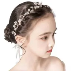 ヘッドドレス フラワー パール ヘアアクセサリー ゴールド 発表会 誕生日 花♡