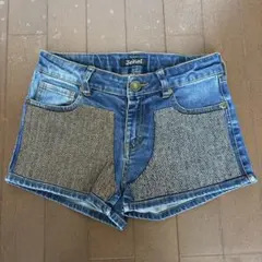 Jenni デニムショートパンツ ヘリンボーンポケット