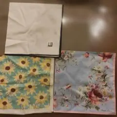ブランドハンカチ　dunhill　ラルフローレン　GIVENCHY　３枚セット