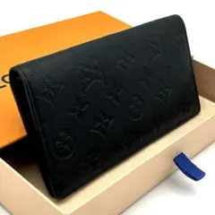 【美品】ルイヴィトン モノグラム シャドウ ブラザ 長財布 ブラック メンズ