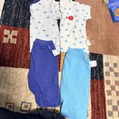 ユニクロ　ベビーパジャマセット 水玉模様 船のプリント　90cm 2点セット