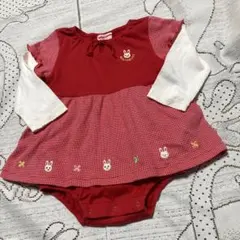 レトロ　ミキハウス♡重ね着風ロンパース♡Ｆ　Ｔー８５